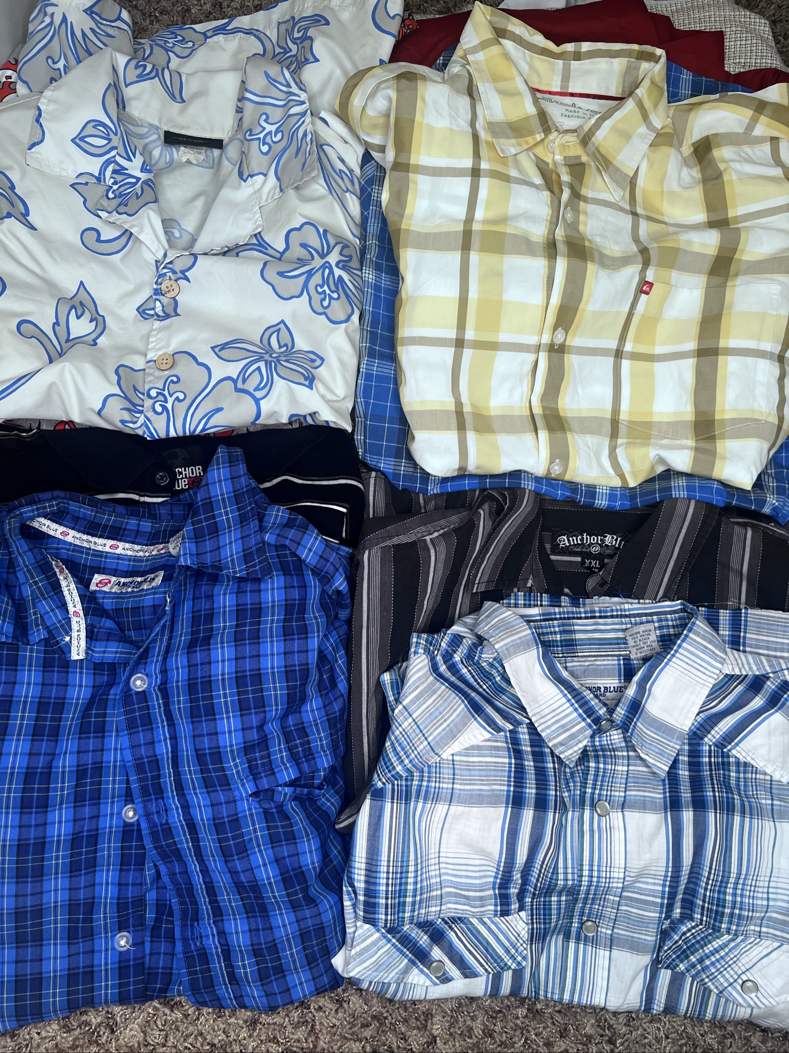2000s Skate/Surf Button ups Anchor Blue, Quicksilver, etc.