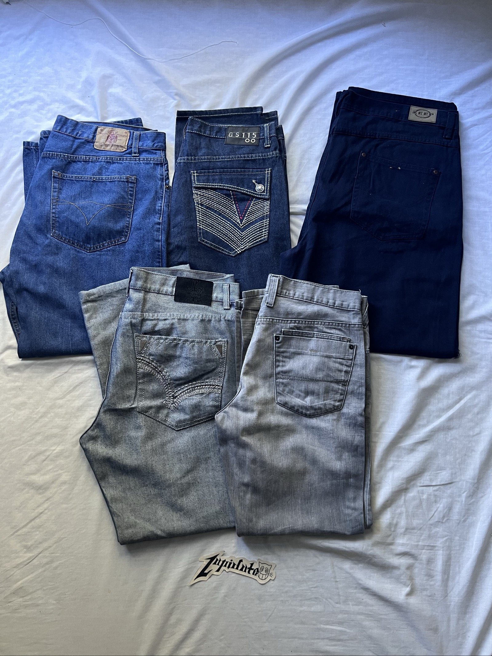 Vintage Y2K baggy bootcut embroidered jeans