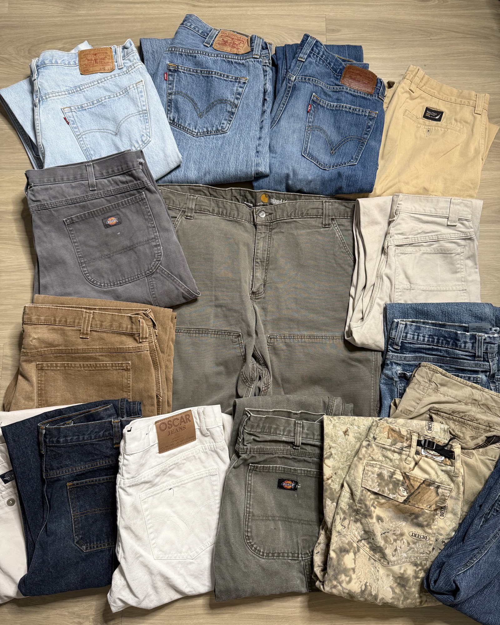 Vintage Men’s baggy Workwear jeans cargos mix