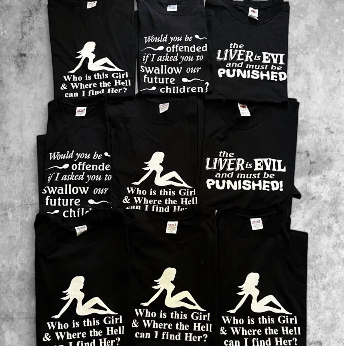 9 piece 2000s comedic adult graphic tees sizes S-XL