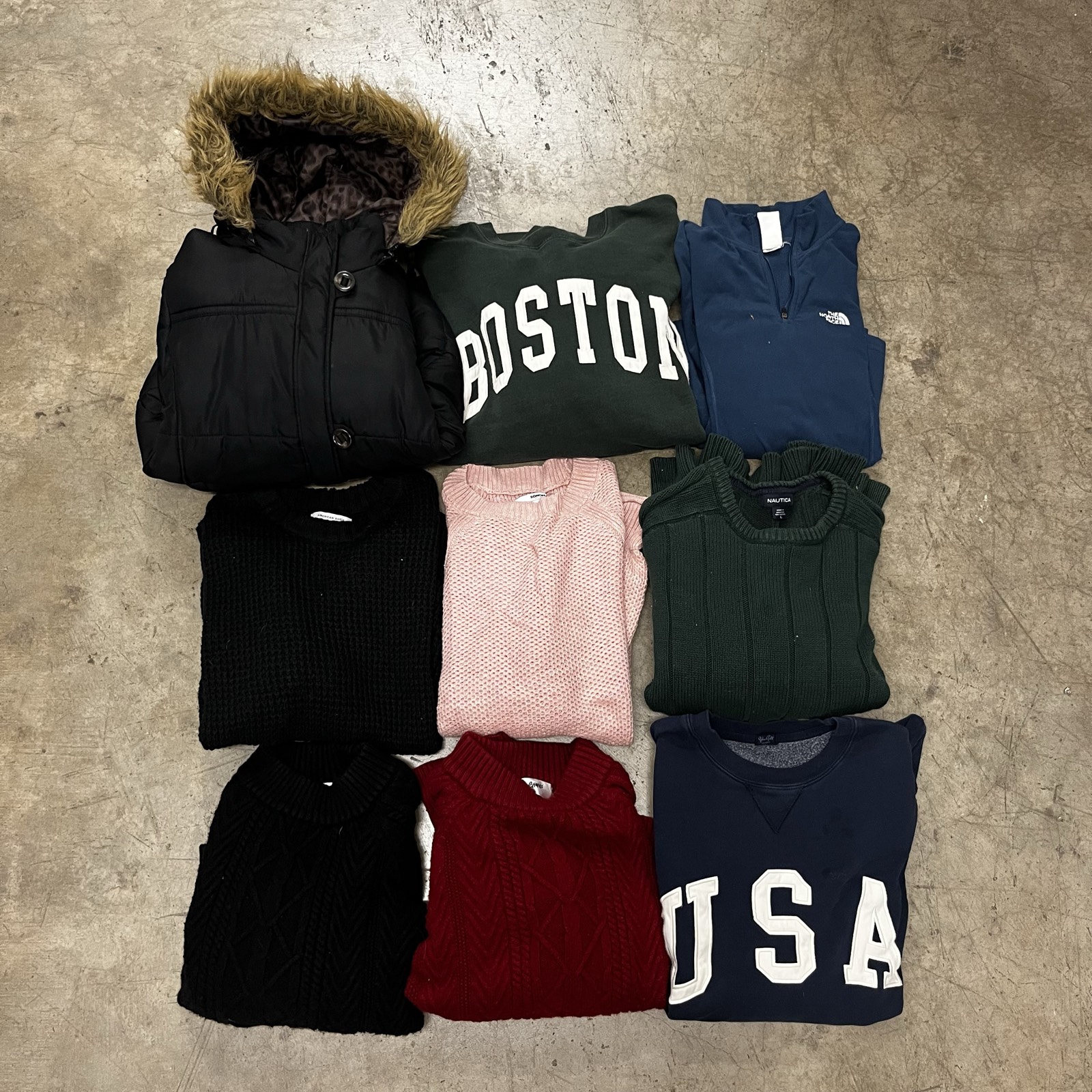 9 piece women’s crewnecks sweaters jackets bundle
