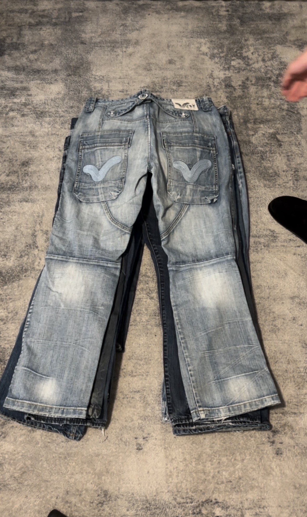 Y2k embroidered Euro jeans