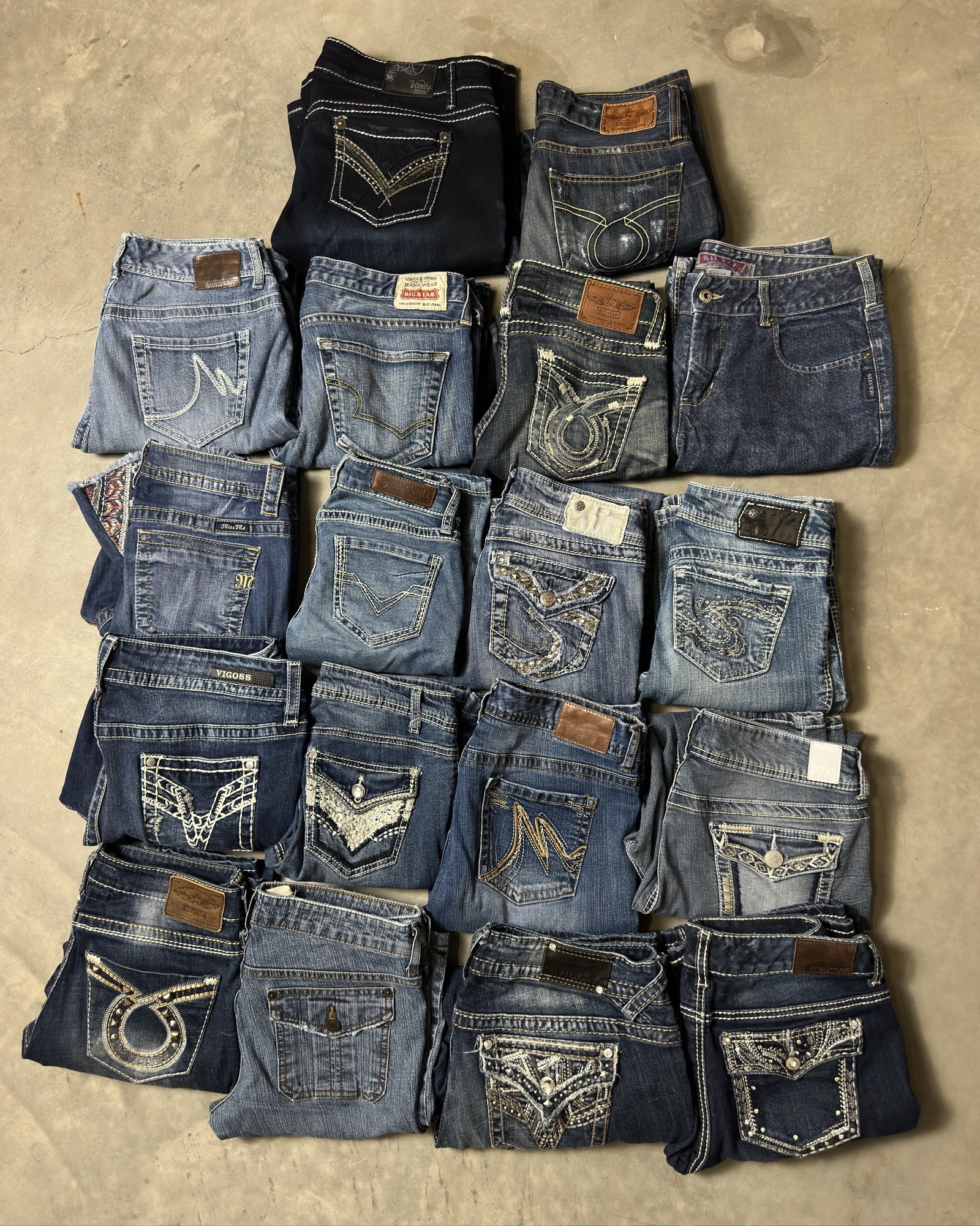 Women’s Y2K Denim Low Rise Bling - Buckle Brands - Bootcut, Flare, Silver, Big Star, Miss me, etc.