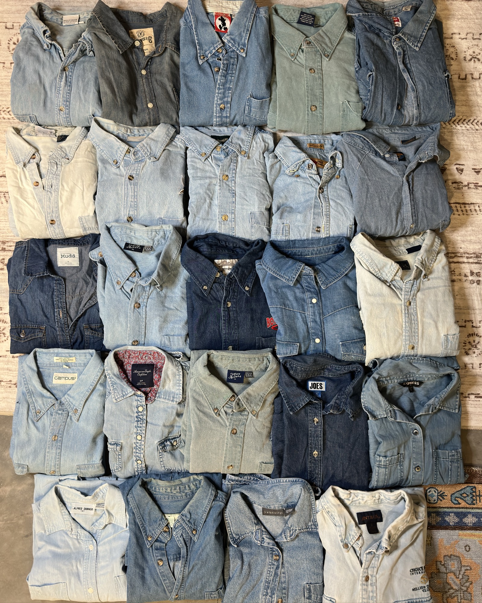 Denim Shirts Bundle - Embrodiered | Vintage | Modern Mix